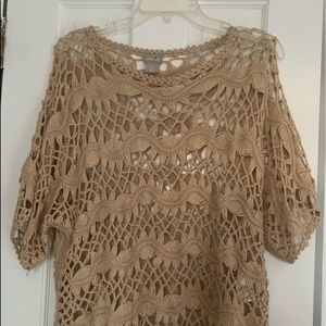CHICO’S New Without Tags Crocheted Beige Top Size 0 (Small)
